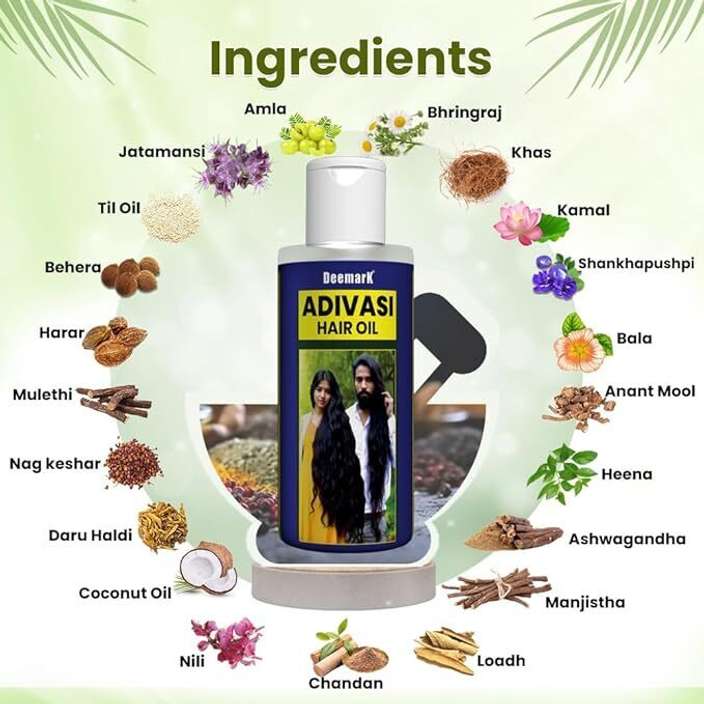 100% Pure Original Adivasi Herbal Hair Oil